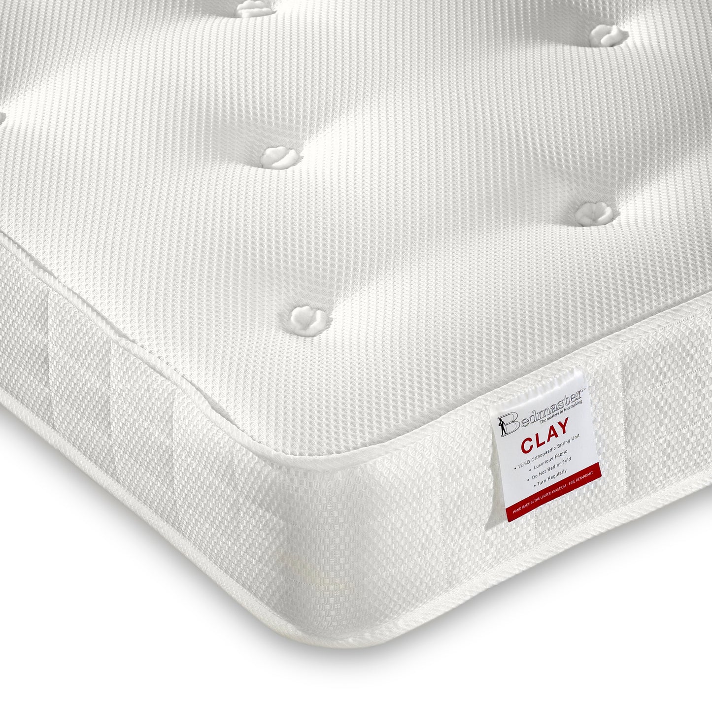 Clay Ortho Low Profile Mattress - hand tufted and suitable for bunk beds.