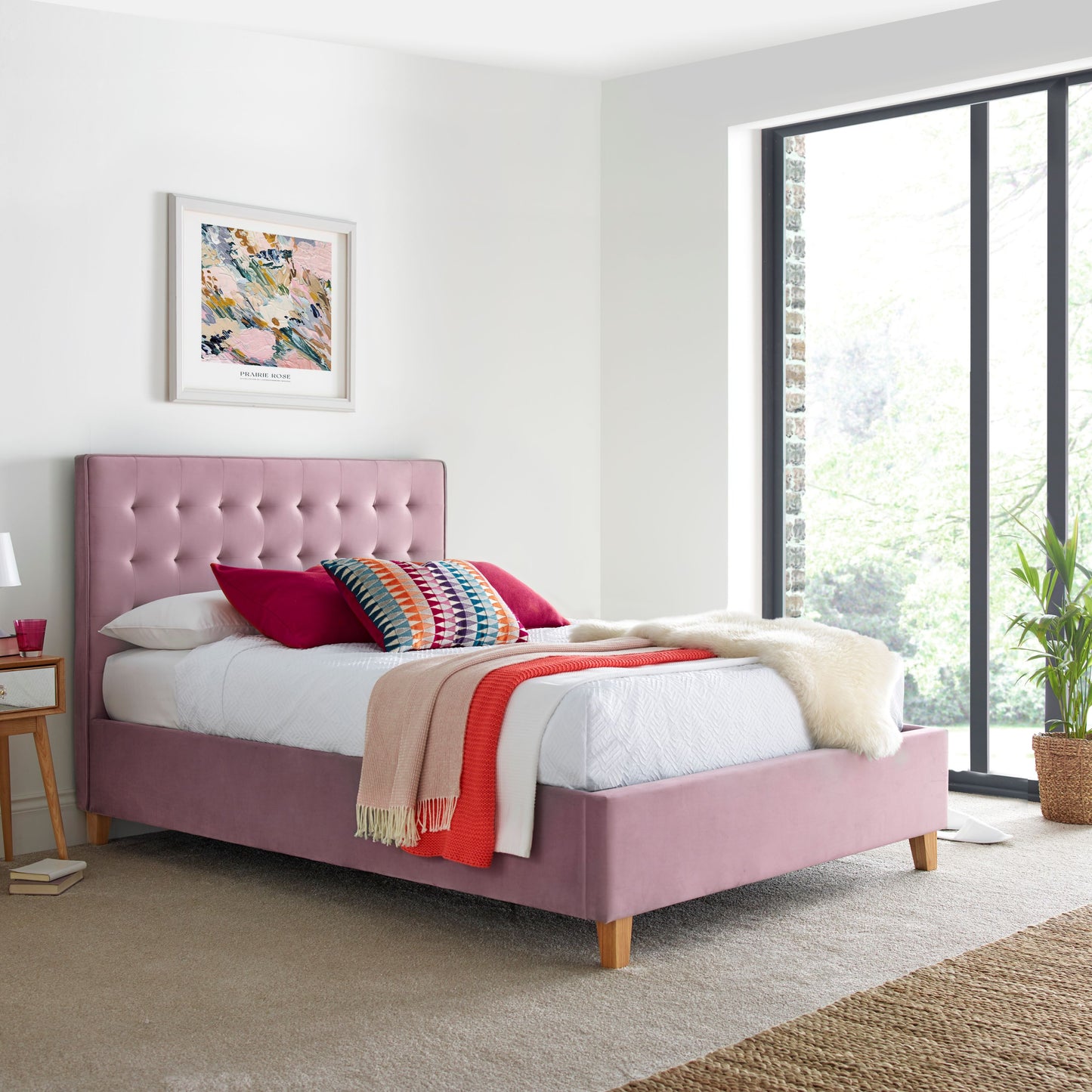 Kingham Velvet Ottoman Bed