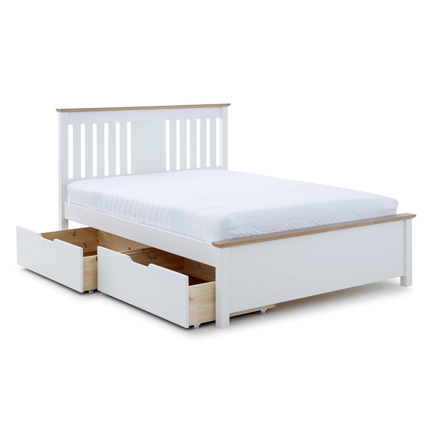 Chester bed with storage 4 drawers (white)