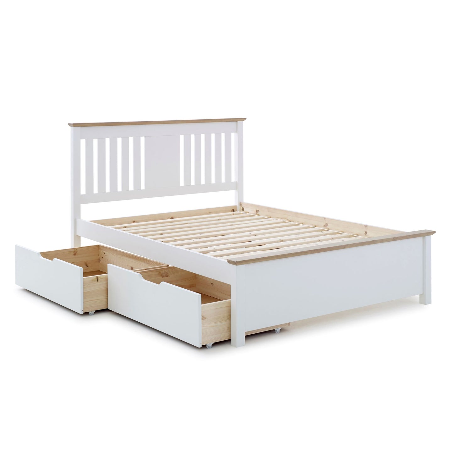 Chester bed with storage 4 drawers (white)