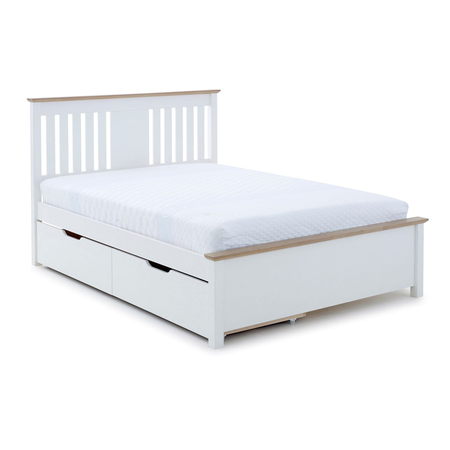 Chester bed with storage 4 drawers (white)