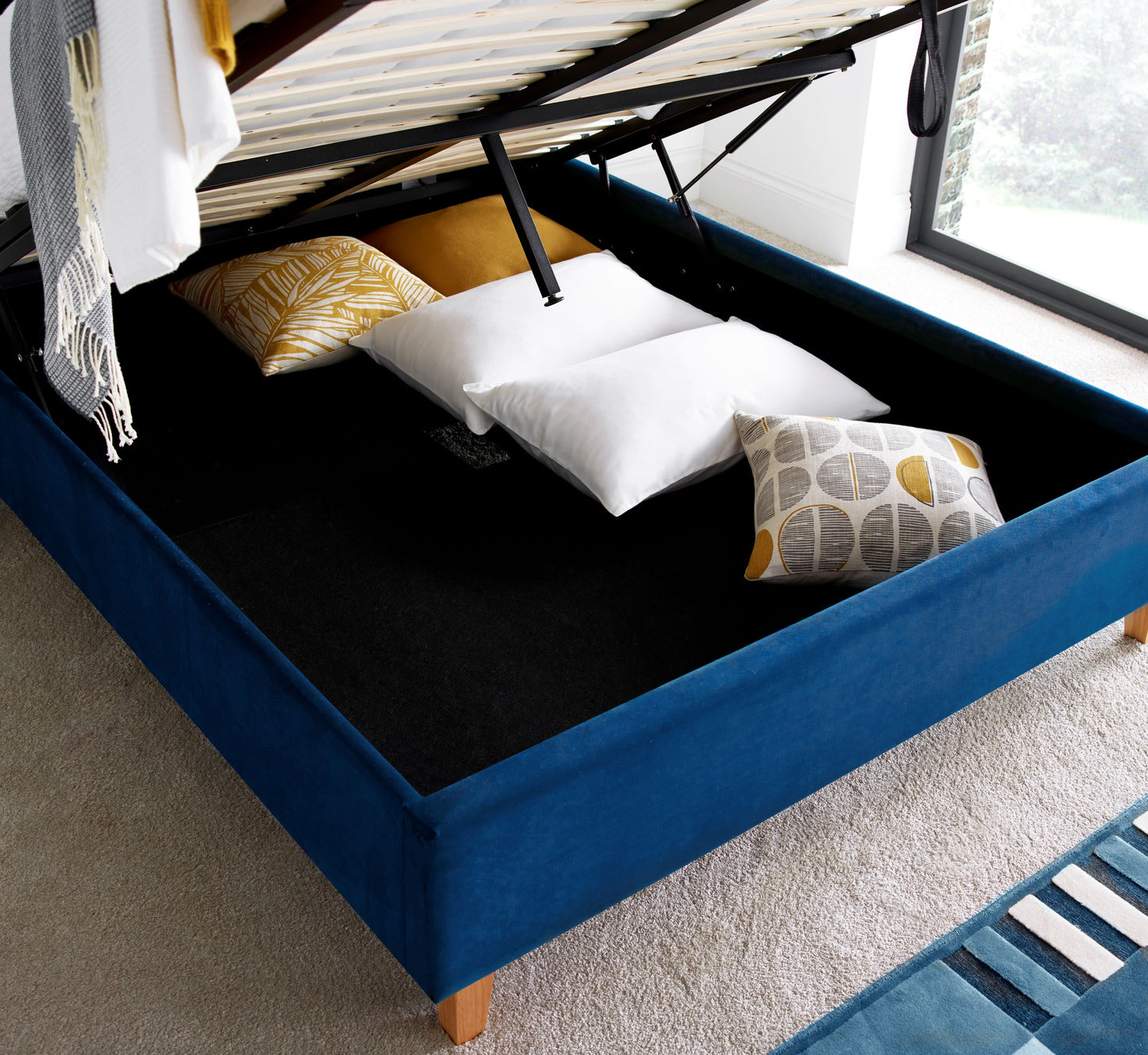 Kingham Velvet Ottoman Bed