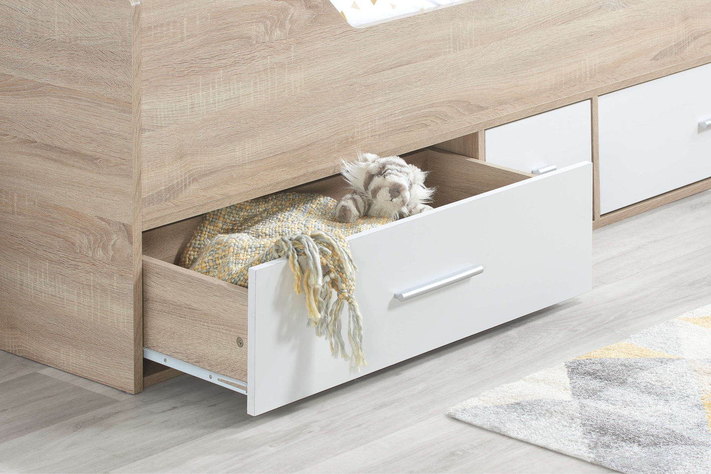 Camden Cabin Kids Bed White & Oak Effect