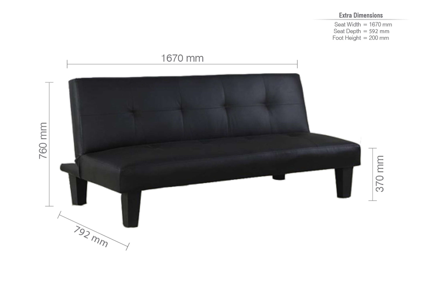 FRANKLIN Sofa Bed Black