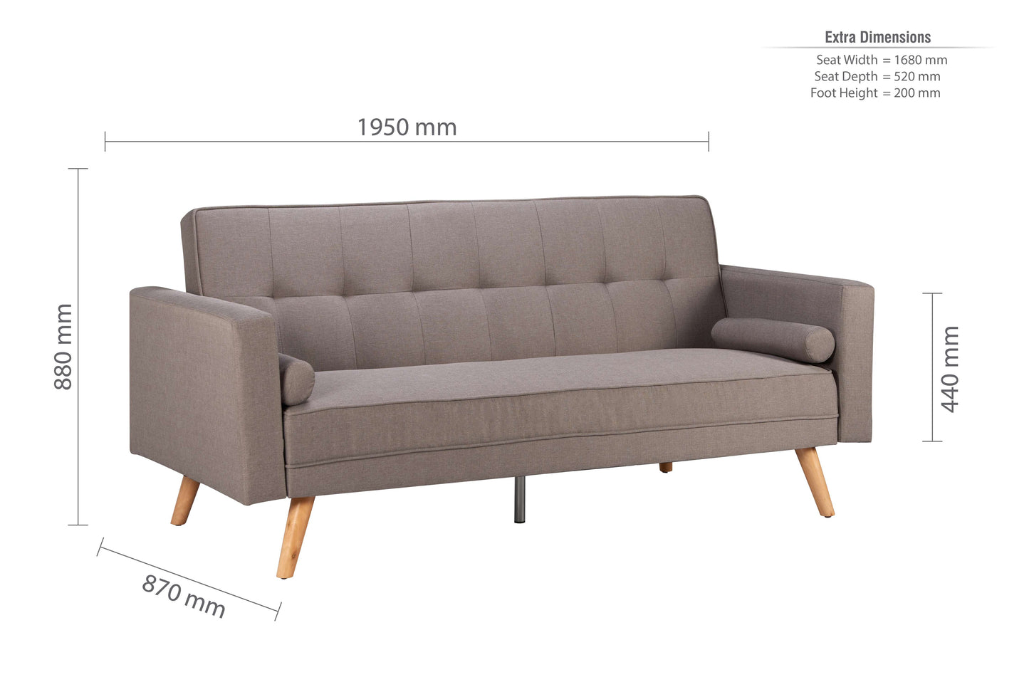 ETHAN Sofa Bed (Grey)