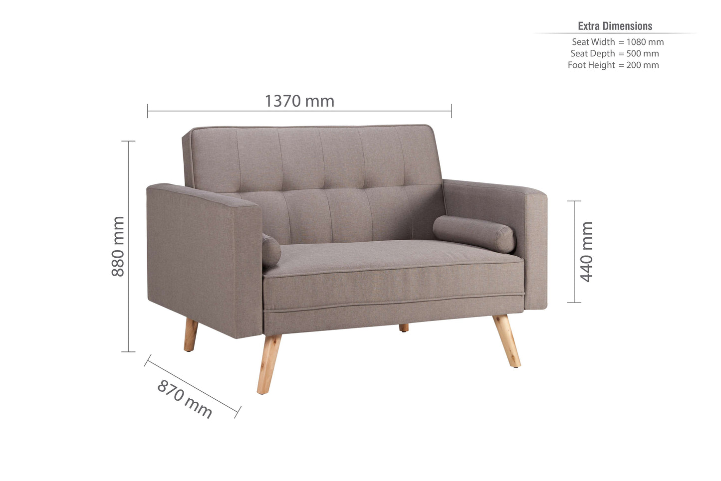 ETHAN Sofa Bed (Grey)