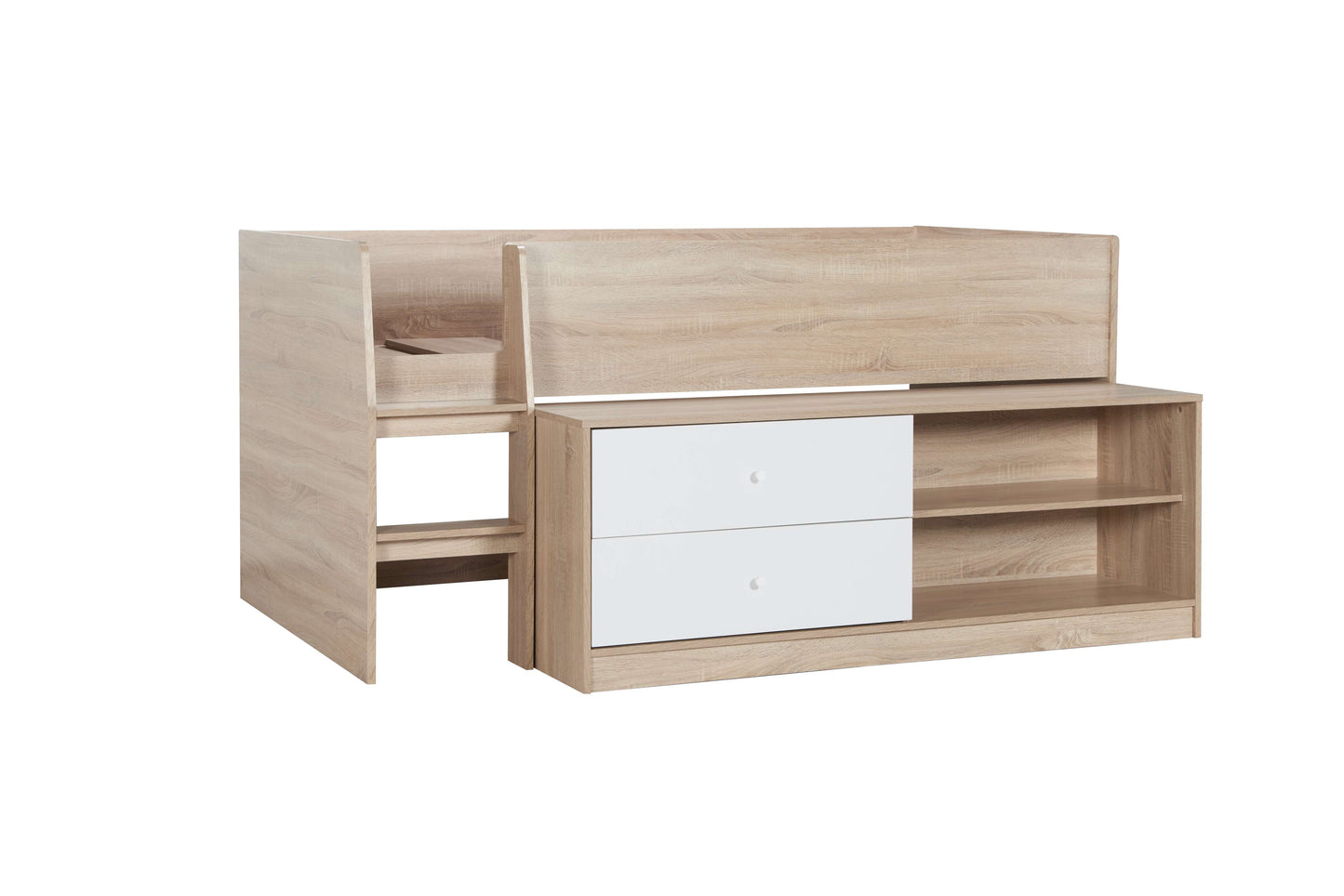 Leyton Cabin Kids Bed White & Oak Effect