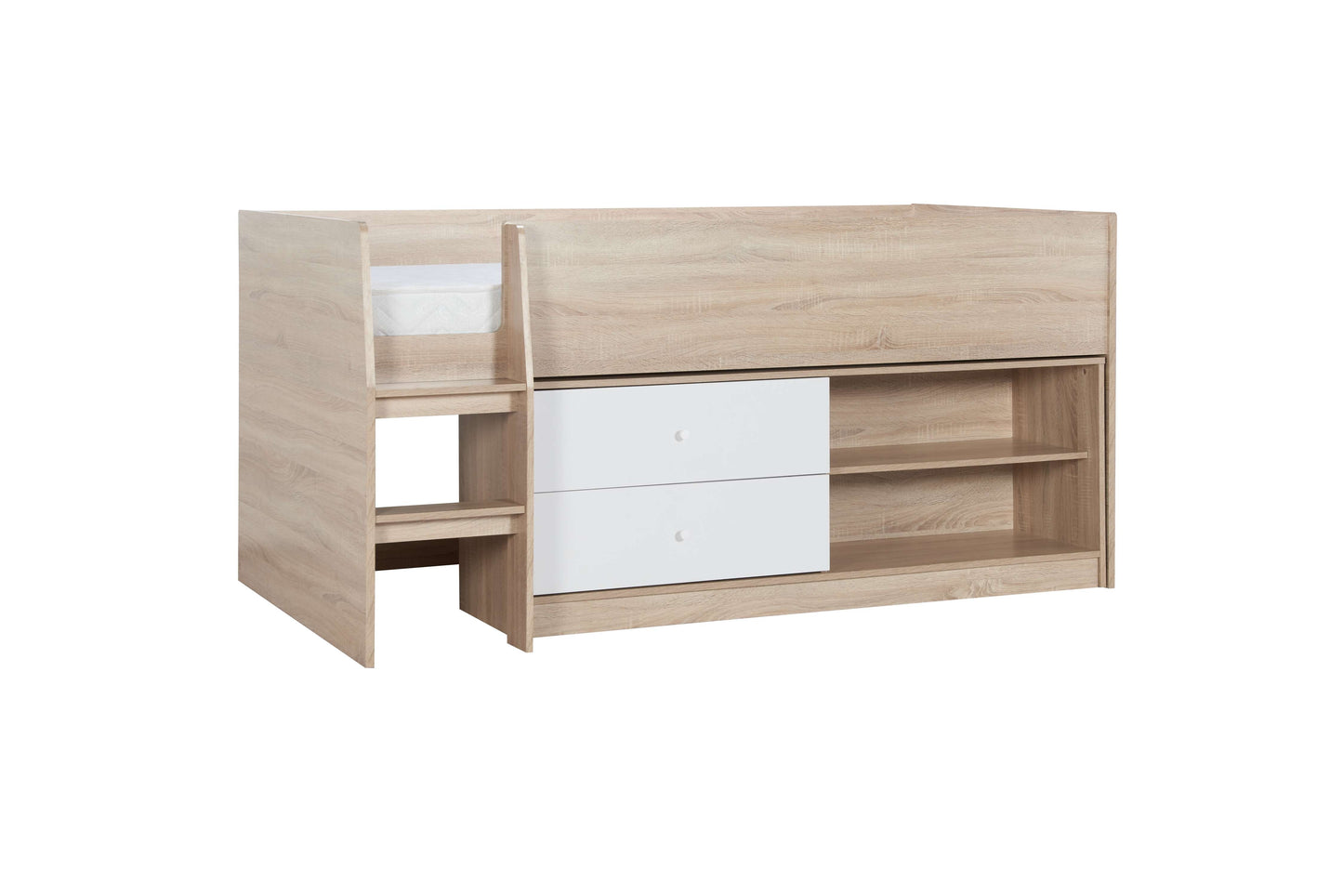 Leyton Cabin Kids Bed White & Oak Effect