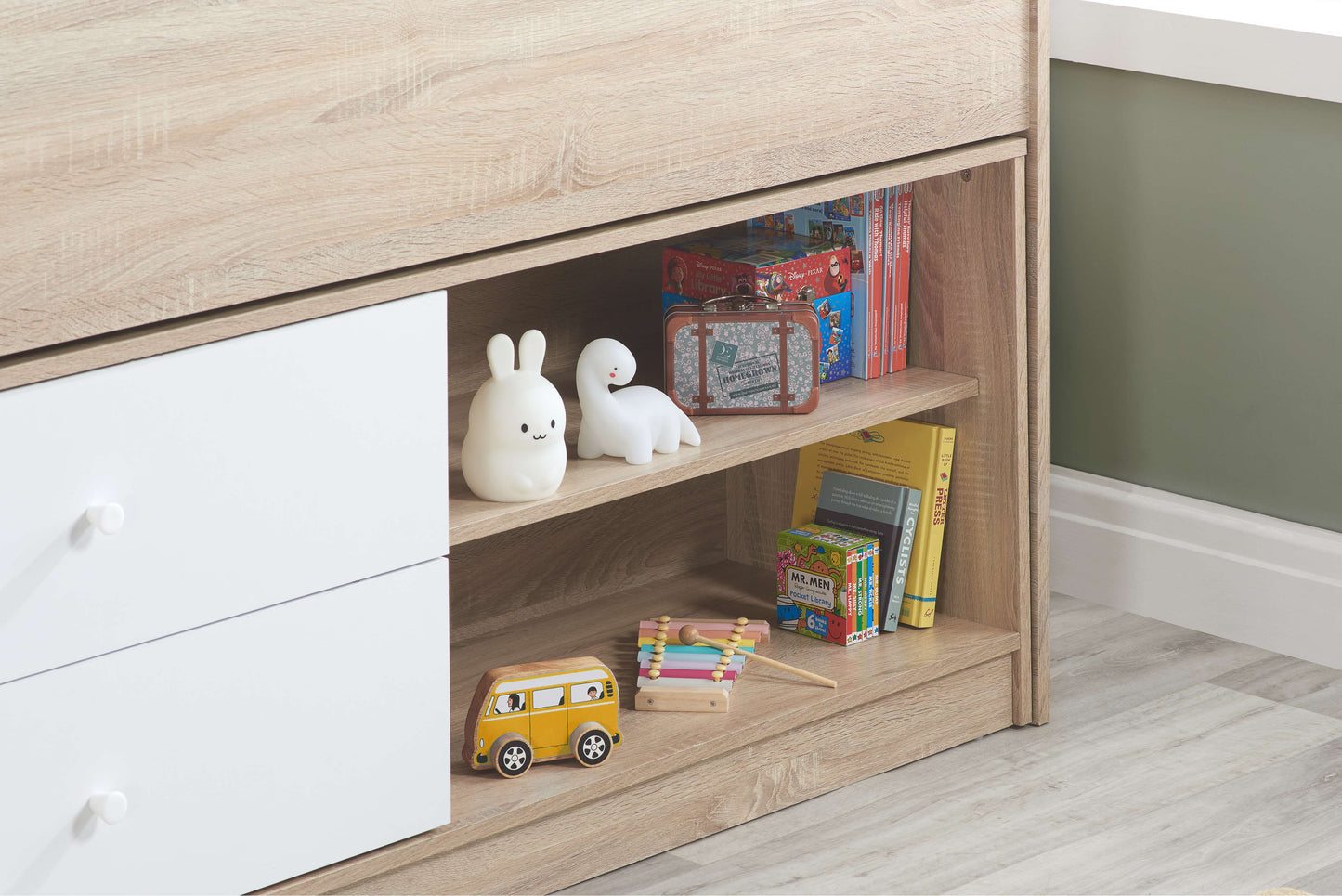 Leyton Cabin Kids Bed White & Oak Effect