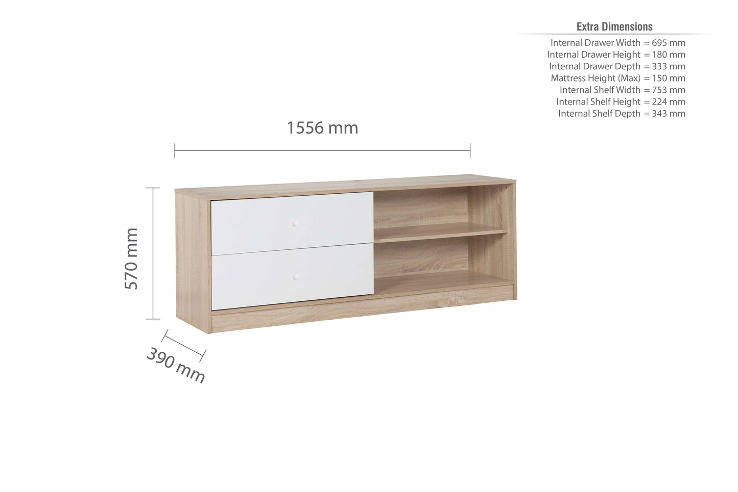 Leyton Cabin Kids Bed White & Oak Effect