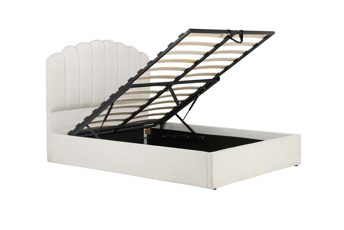 MONACO Ottoman Bed White Fabric