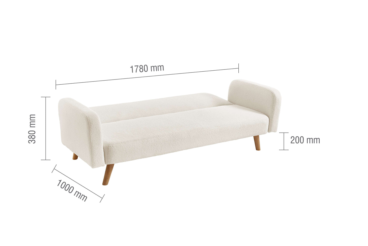 MICAH Sofa Bed Boucle White