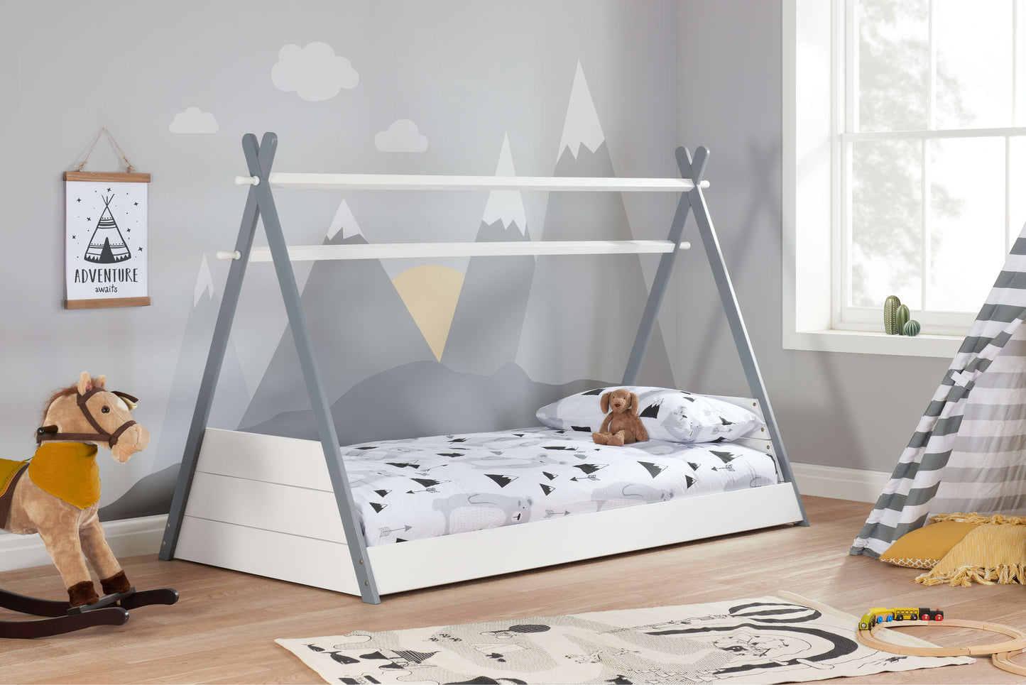 TEEPEE Kids Bed White & Grey