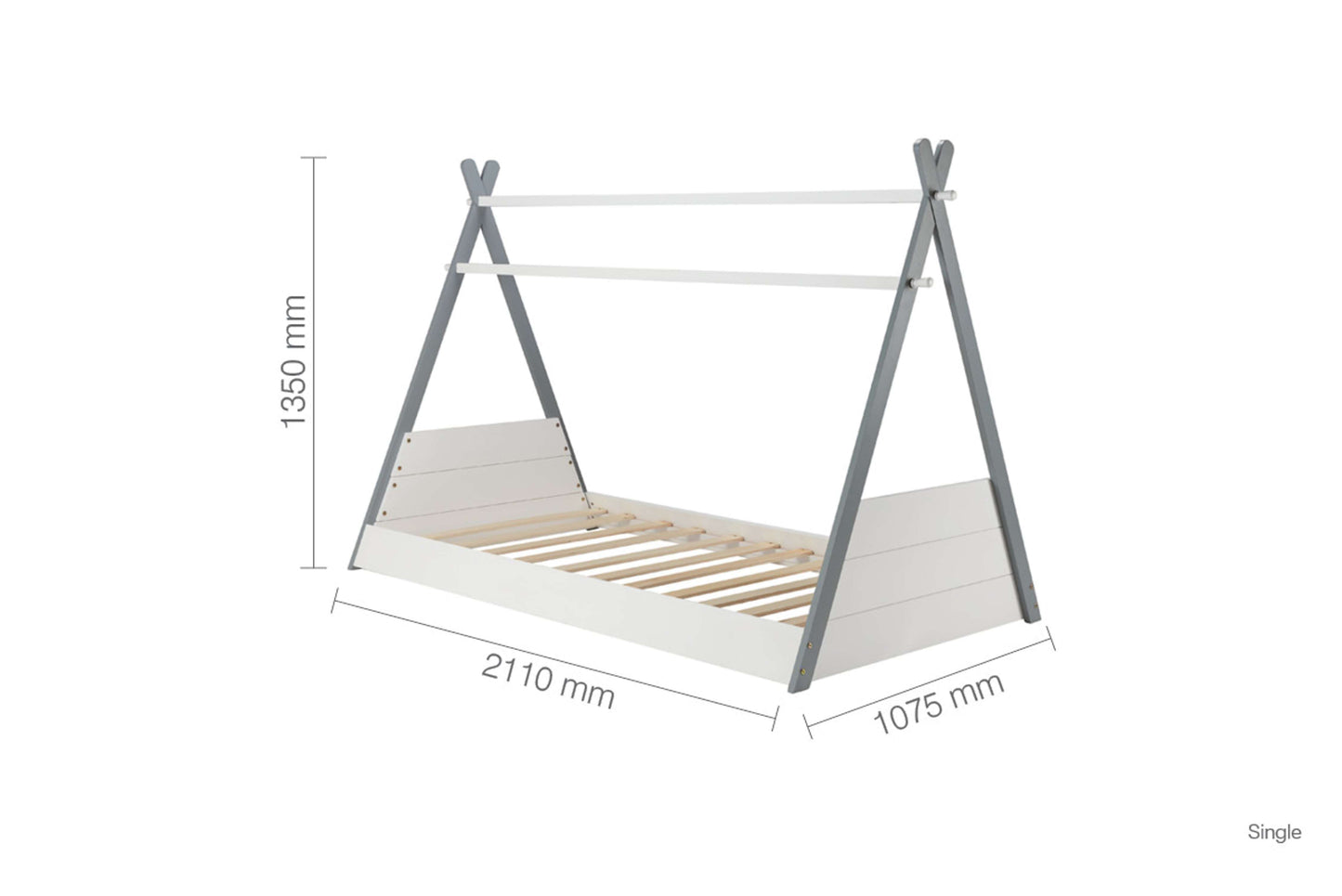 TEEPEE Kids Bed White & Grey