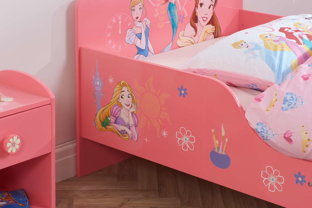 DISNEY THEMED PRINCESS BED - PINK SINGLE BED FOR GIRLS