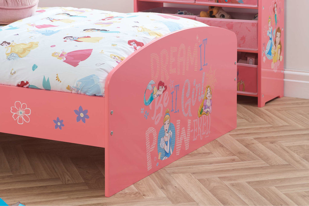 DISNEY THEMED PRINCESS BED - PINK SINGLE BED FOR GIRLS